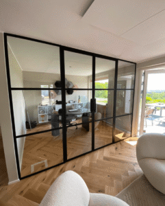 New Yorker Dobbeltdør i ægte stål og glas