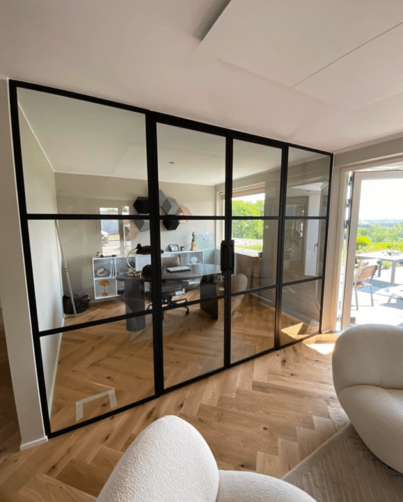 New Yorker Dobbeltdør i ægte stål og glas